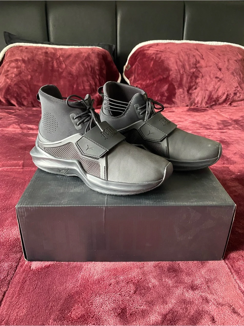 PUMA Fenty x Rihanna Trainer Hi Mid Top Lace-Up Sneaker Black Style 190398 01